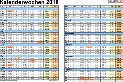 kalenderwochen 2018